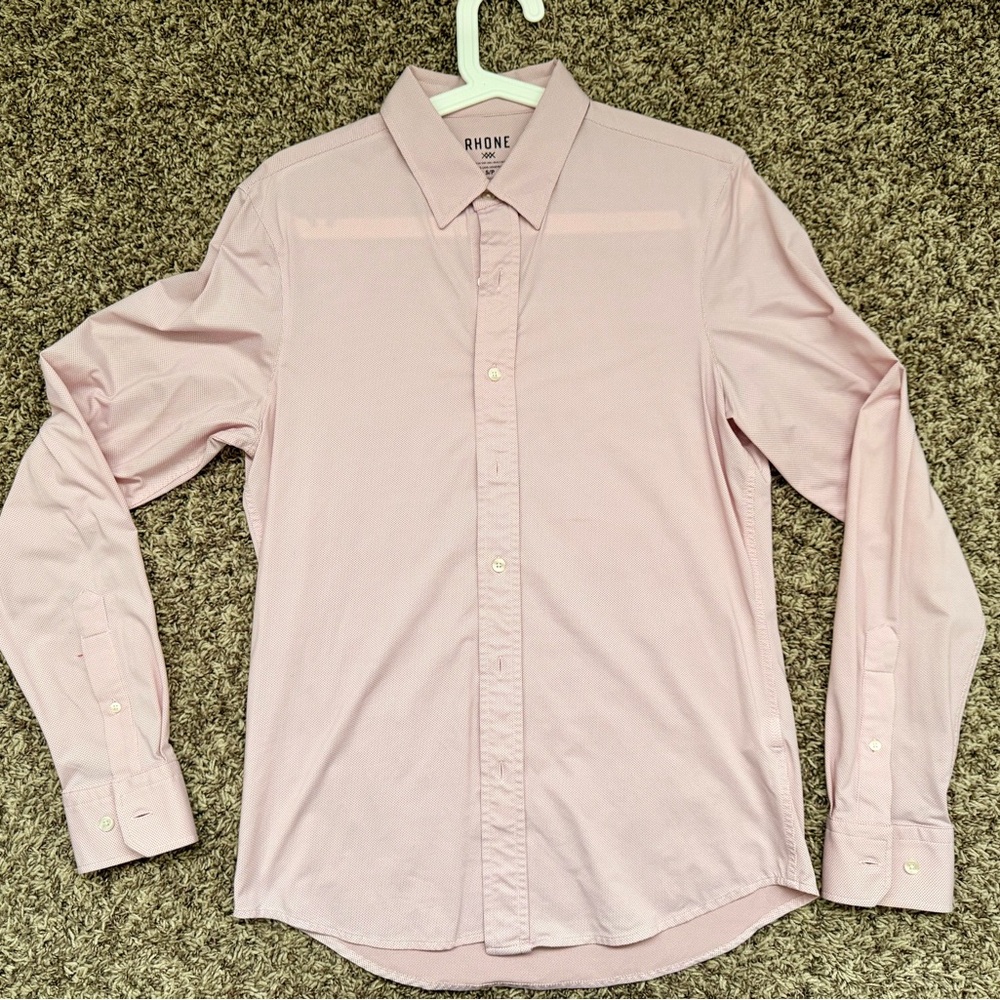 Rhone Commuter Shirt - Mens Size Small - Pink - Button Down Shirt